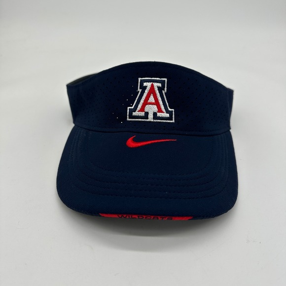 Arizona Wildcats Men Visor Hat OSFA Black Adjustable Hook Loop Logo Dri-Fit Nike